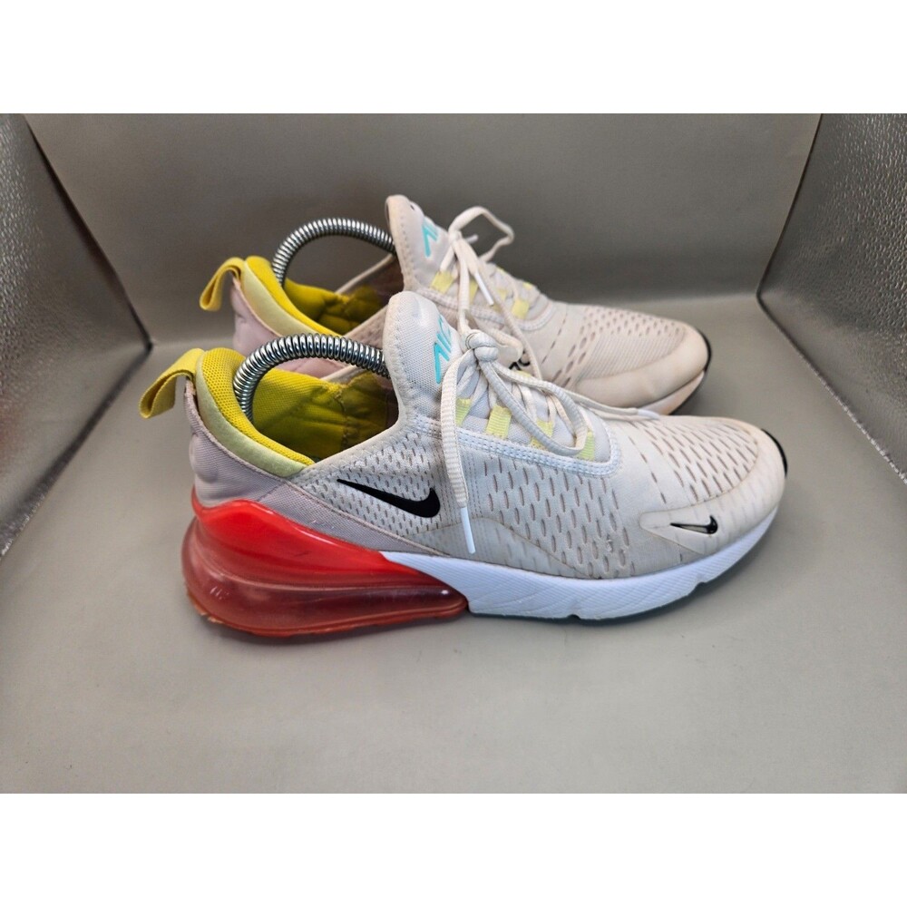 Nike Air Max 270 Shoes Womens 9.5 White Bright Crimson Running Athletic Sneaker